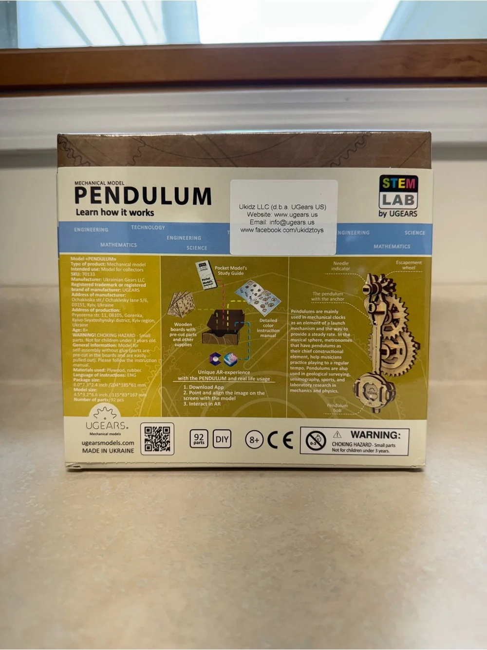 New UGEARS Stem Lab Mechanical Model Pendulum, 92 Parts Sealed